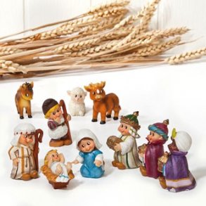 Julekrybbe med figurer